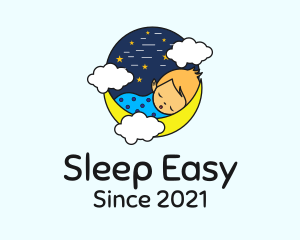 Starry Night Sleeping Baby  logo design