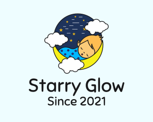 Starry Night Sleeping Baby  logo design