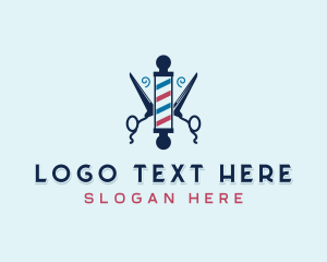 Metal Razor - Hairdresser Barber Pole logo design