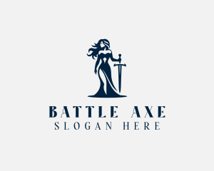 Warrior - Princess Sword Warrior logo design