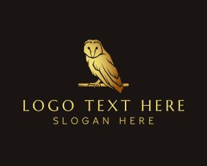 Owl - Deluxe Golden Owl logo design