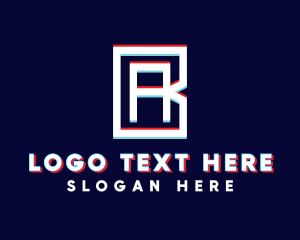 Monogram - Modern Anaglyph Glitch logo design