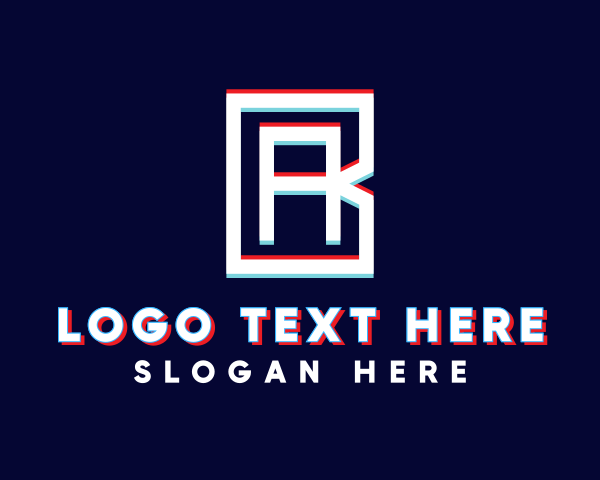 Web - Modern Anaglyph Glitch logo design