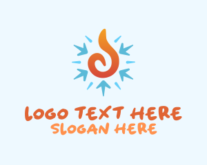 Temperature - Fire Snowflake Temperature logo design