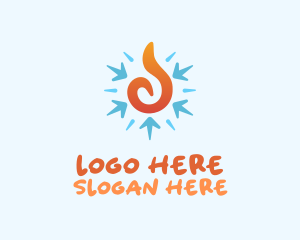 Fire Snowflake Temperature Logo