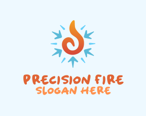 Fire Snowflake Temperature logo design