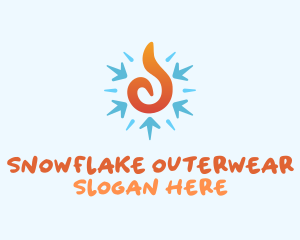 Fire Snowflake Temperature logo design