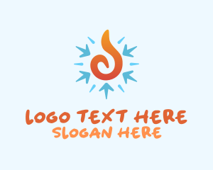 Coolant - Fire Snowflake Temperature logo design