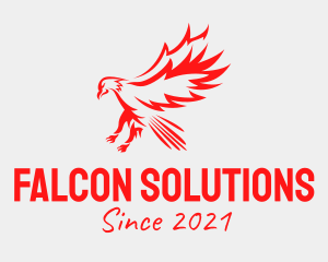 Red Flying Hawk  logo design