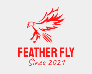 Red Flying Hawk  logo design