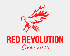 Red Flying Hawk  logo design