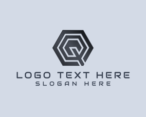 App - Hexagon Company Brand Letter Q logo design