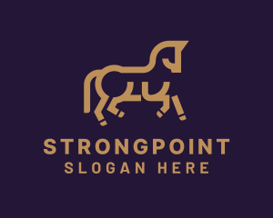 Gold Pony Horse  Logo