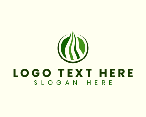 Negative Space - Nature Grass Lawn logo design