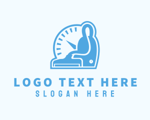 Clock - Clean Vacuum Housekeeper logo design