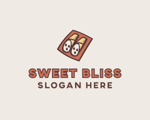 Italian Cannoli Dessert Baking logo design