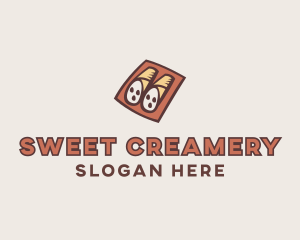 Italian Cannoli Dessert Baking logo design