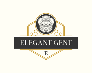 Elegant Bulldog Grooming logo design