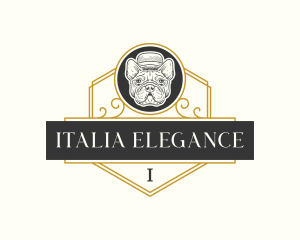 Elegant Bulldog Grooming logo design