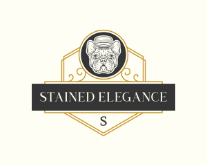 Elegant Bulldog Grooming logo design