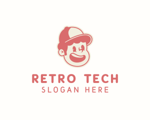 Retro Cartoon Boy logo design