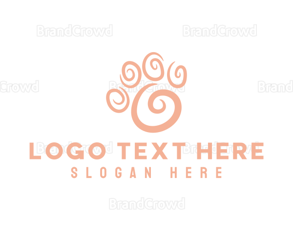 Animal Paw Swirl Logo