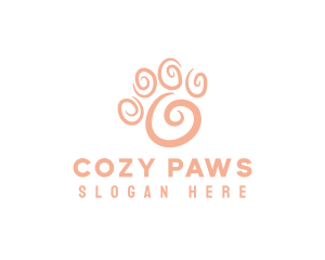 Animal Paw Swirl logo design