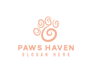 Animal Rescue - Animal Paw Swirl logo design