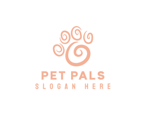 Animal Paw Swirl logo design