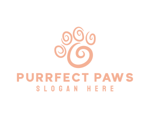 Animal Paw Swirl logo design