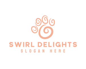 Animal Paw Swirl logo design