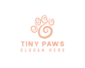 Animal Paw Swirl logo design