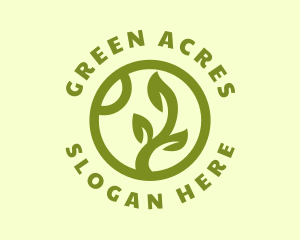 Agriculturist - Eco Leaf Garden logo design