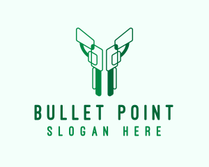 Firearm - Green Pistol Handgun logo design