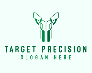 Shooting - Green Pistol Handgun logo design
