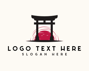 Temple - Shinto Shrine Asian Park logo design