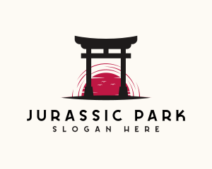 Shinto Shrine Asian Park logo design