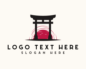 Japan - Shinto Shrine Asian Park logo design