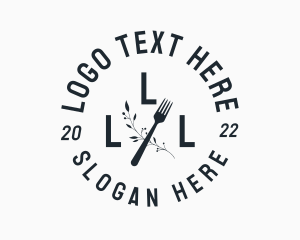 Food Chain - Leaf Restaurant Lettermark Emblem logo design