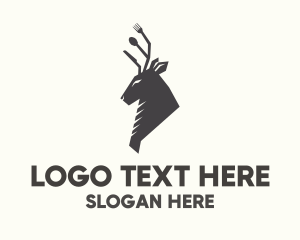 Moose - Cutlery Deer Restaurant Bistro logo design