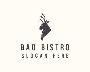 Cutlery Deer Restaurant Bistro logo design