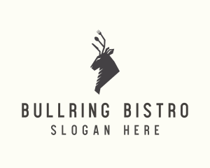 Cutlery Deer Restaurant Bistro logo design