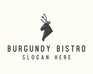 Cutlery Deer Restaurant Bistro logo design