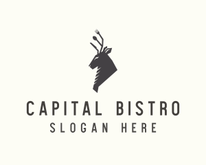 Cutlery Deer Restaurant Bistro logo design