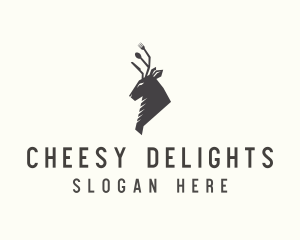 Cutlery Deer Restaurant Bistro logo design