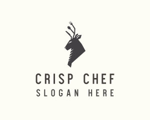 Cutlery Deer Restaurant Bistro logo design