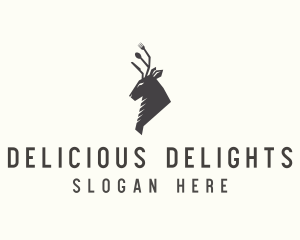 Cutlery Deer Restaurant Bistro logo design