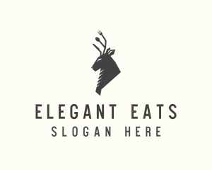 Cutlery Deer Restaurant Bistro logo design