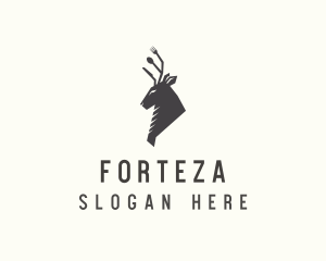 Cutlery Deer Restaurant Bistro logo design