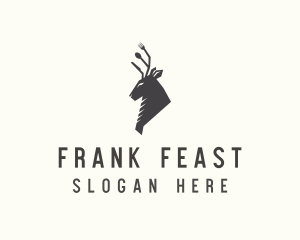 Cutlery Deer Restaurant Bistro logo design